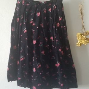 Vintage Laura Ashley floral corduroy skirt